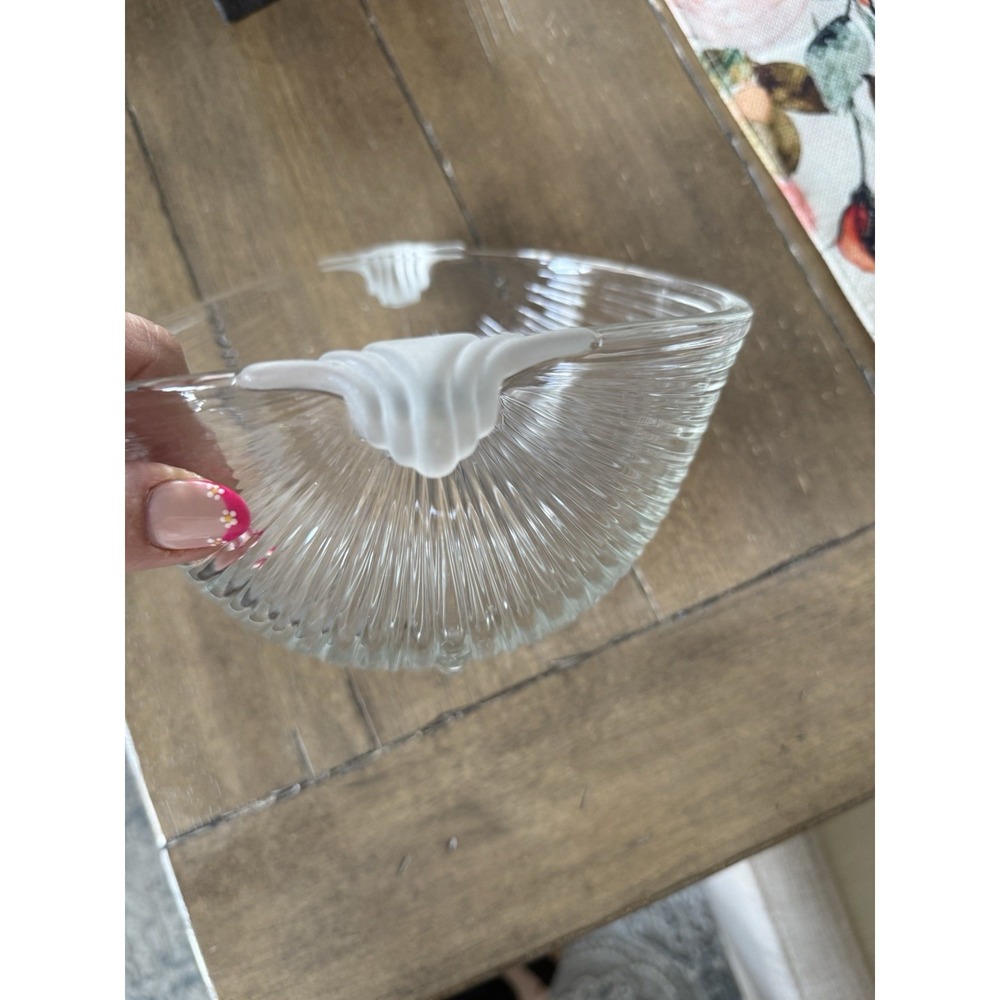 6 Vtg Neoclassical Mikasa Crystal Walther Ribbed With Frosted Handle Bowls 80's